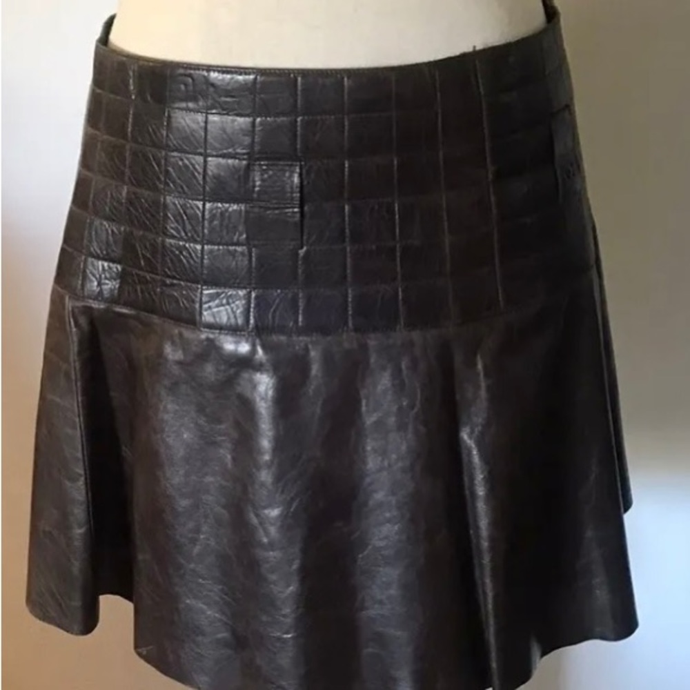 Very very good condition Chanel leather skirt